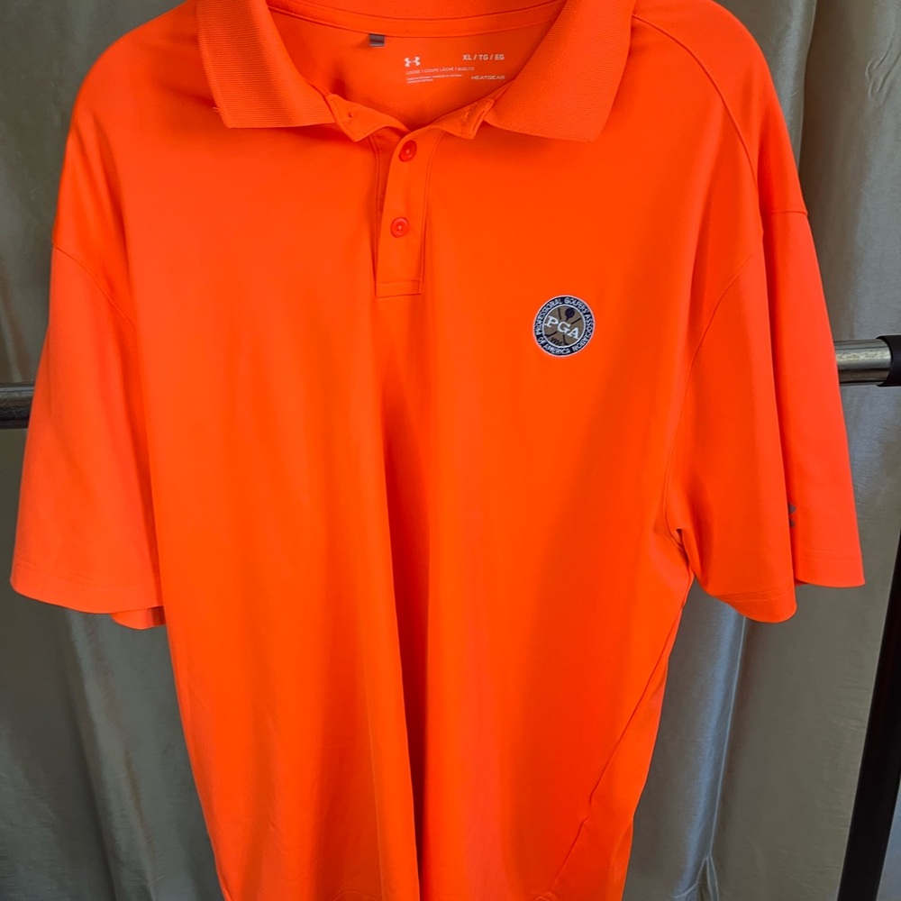 PGA of America -Under Armour Orange Polo Shirt Classic Design
